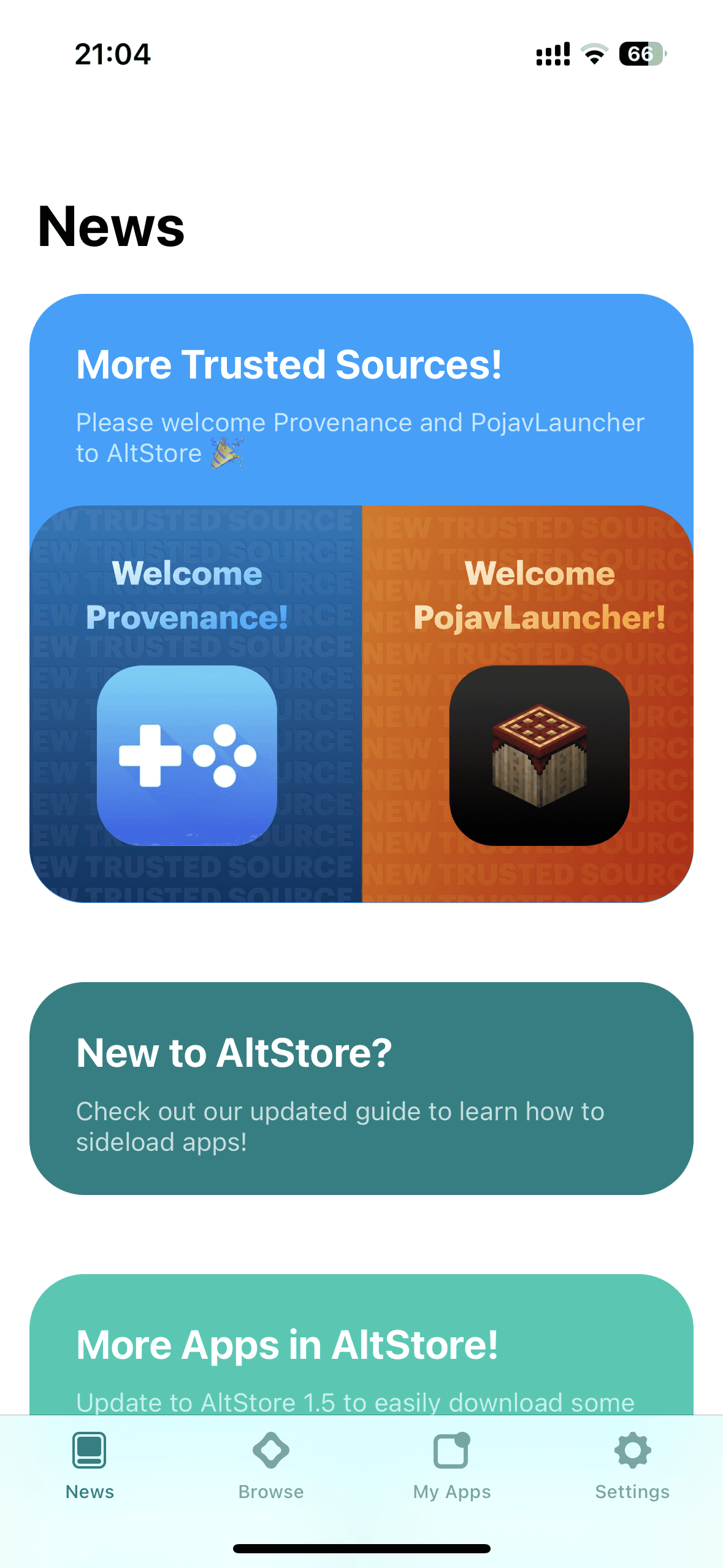 AltStore News 탭