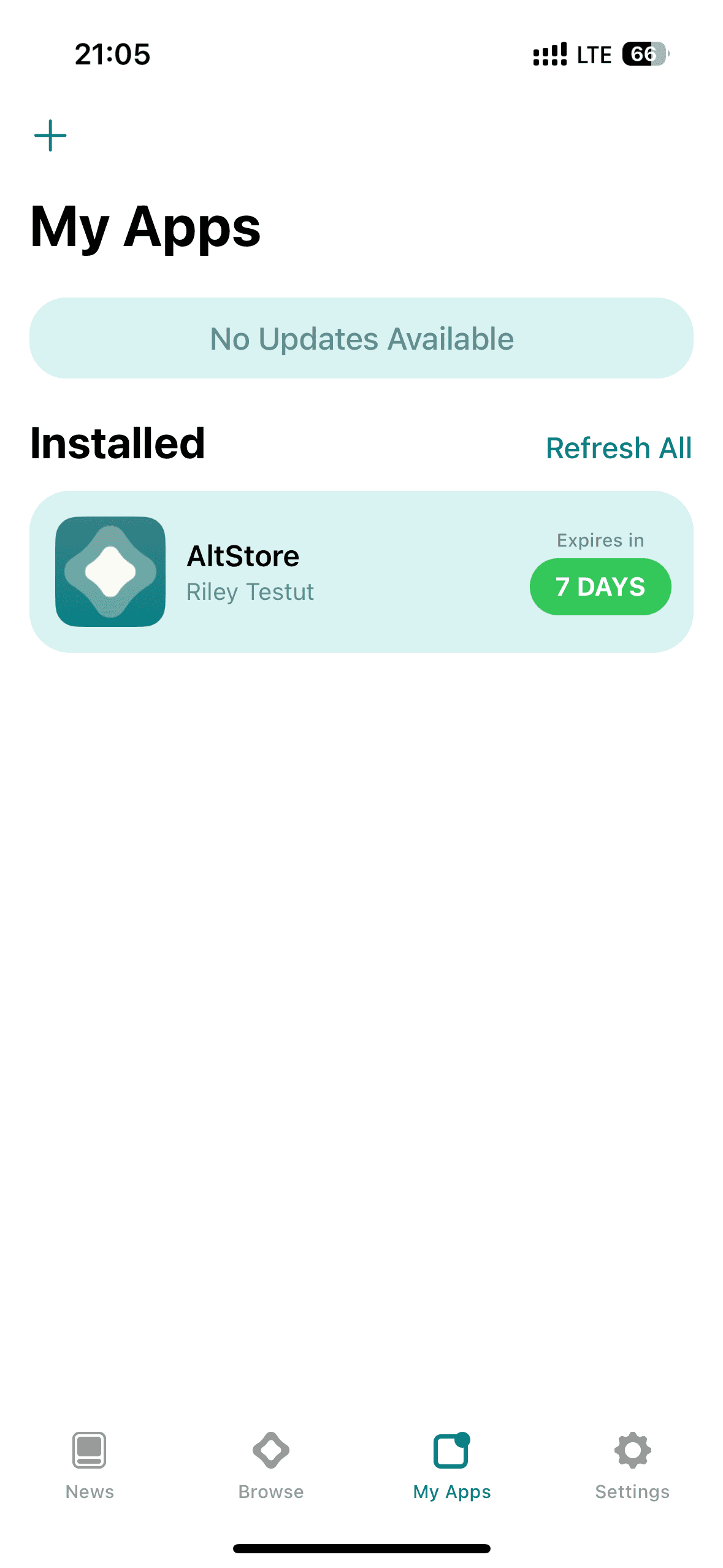 AltStore My Apps 탭